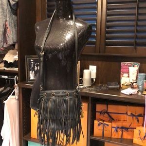 Carlos Black Leather Cross Body Bag